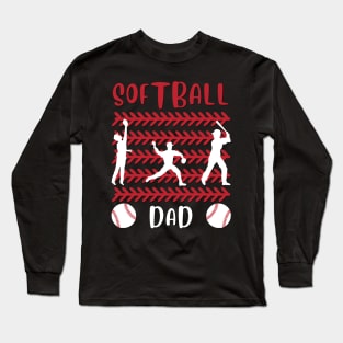 My Favorite Softball Player Calls Me Dad Gift for Softball Father daddy Long Sleeve T-Shirt